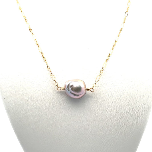 Ulani Pink Keshi Pearl Chain Necklace