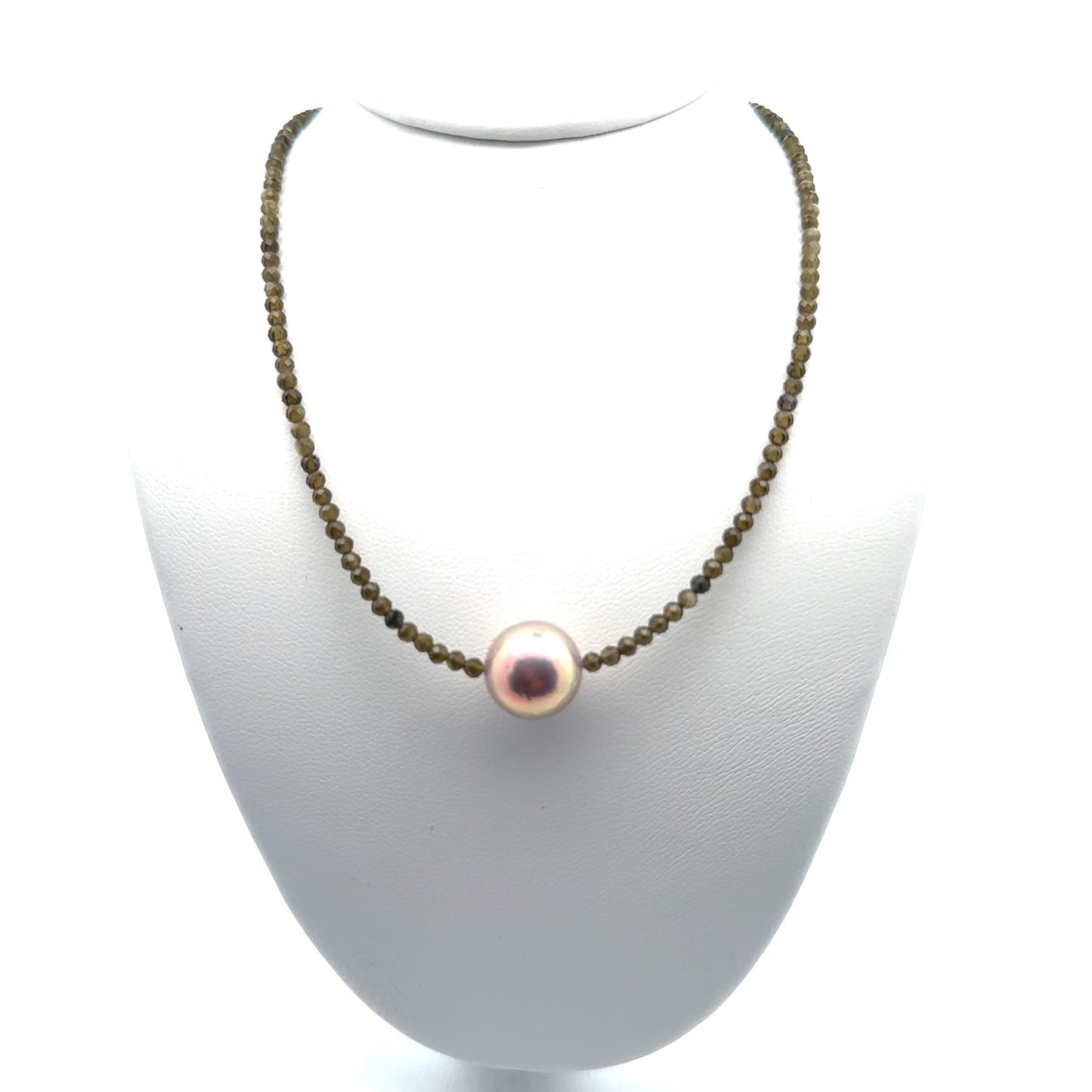 Alani Green Saphire and Pink Edison Pearl Necklace